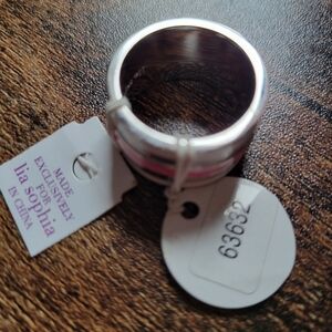 Lia Sophia ring size 8 white pink silver 63632